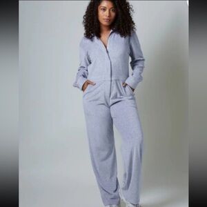 Rivet Utility VIP Heather Grey Velour Jumpsuit size S